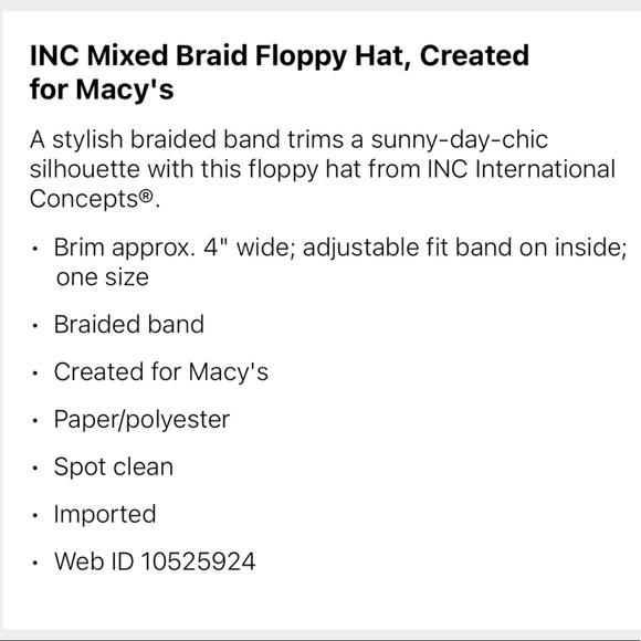 INC Mixed Braid Floppy Hat NWT - Picture 3 of 3